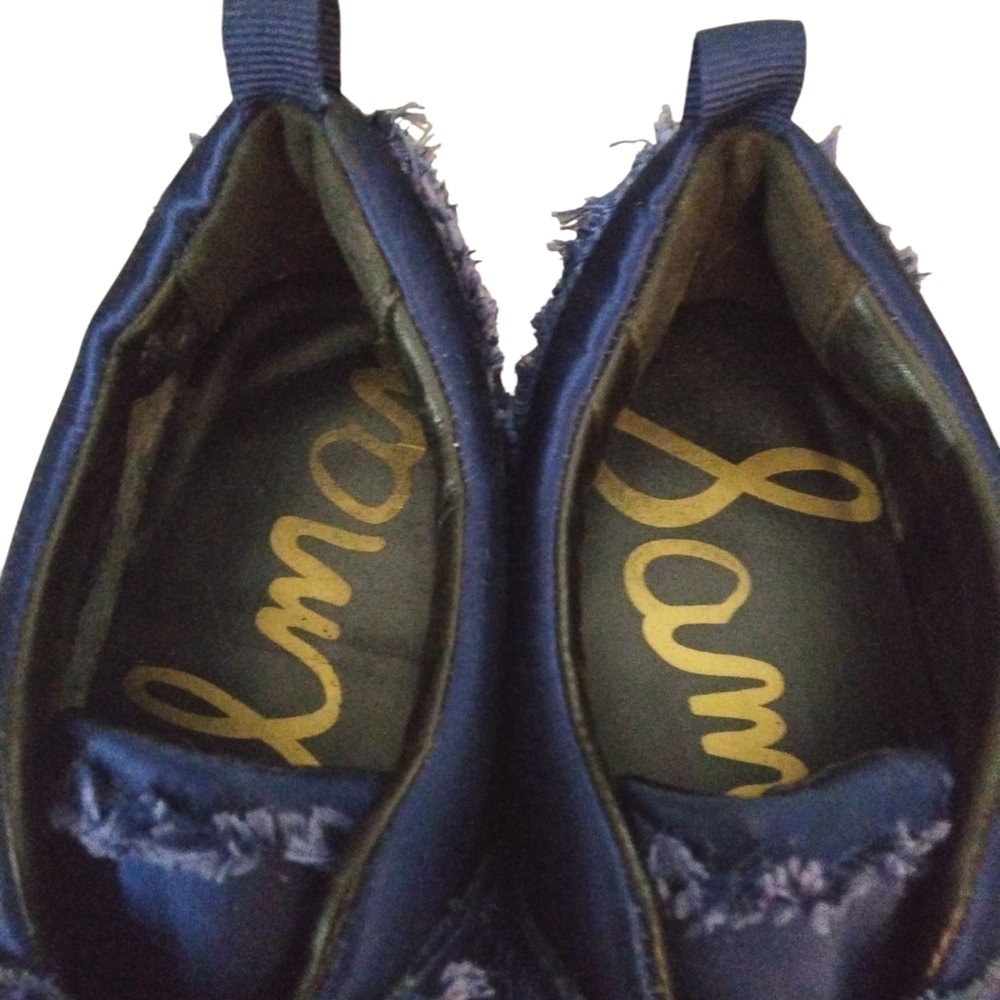 Sam Edelman Satin Blue Low-Top Sneakers Size 10 M - Picture 4 of 12